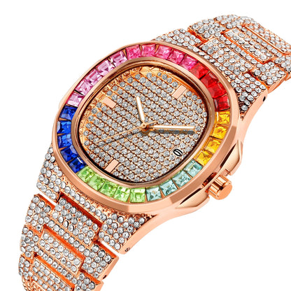 Iced-Out Rainbow Watch