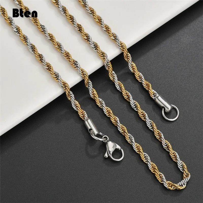 Gold/Silver-Tone Rope Chain