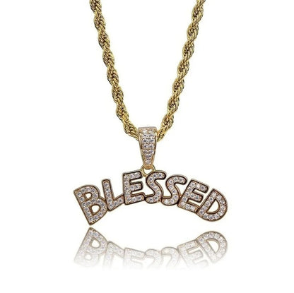 Hip-Hop Iced-Out Pendant W/ Necklace