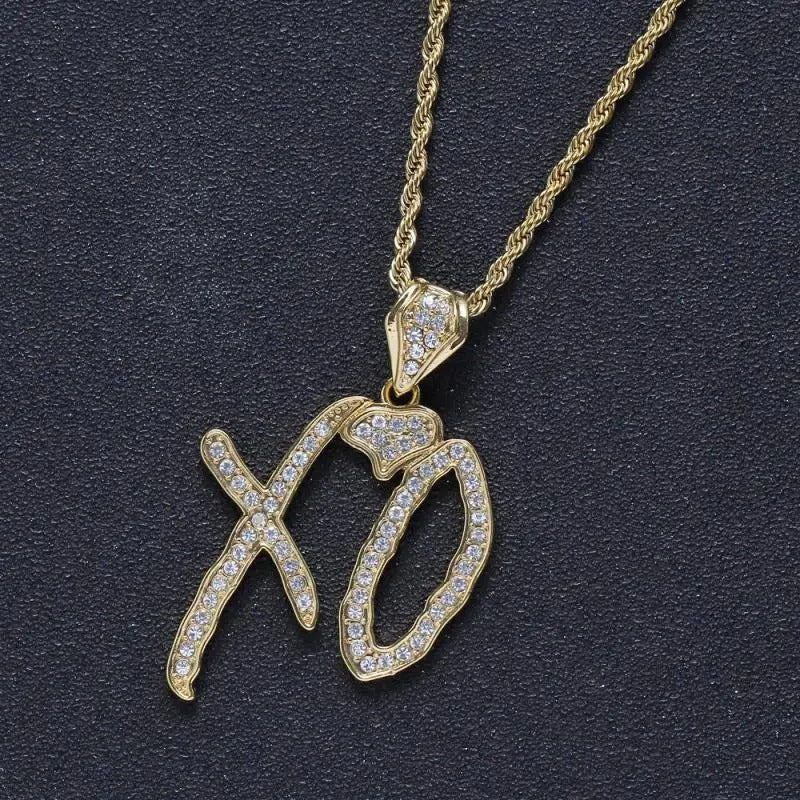 Hip-Hop Iced-Out Pendant W/ Necklace