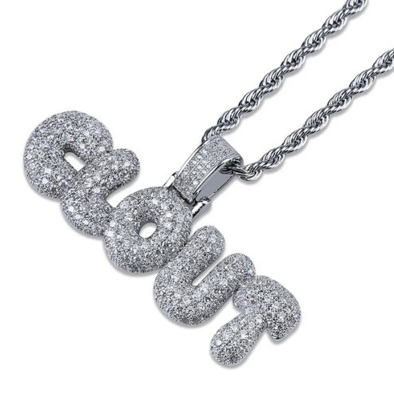 Hip-Hop Iced-Out Pendant W/ Necklace