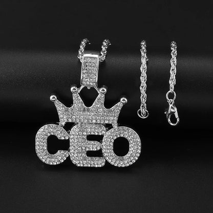 Hip-Hop Iced-Out Pendant W/ Necklace