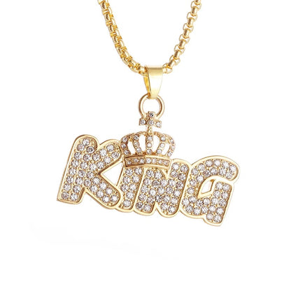 Hip-Hop Iced-Out Pendant W/ Necklace