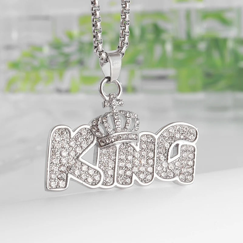 Hip-Hop Iced-Out Pendant W/ Necklace