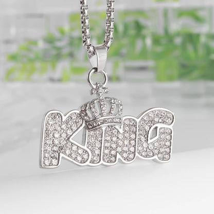 Hip-Hop Iced-Out Pendant W/ Necklace