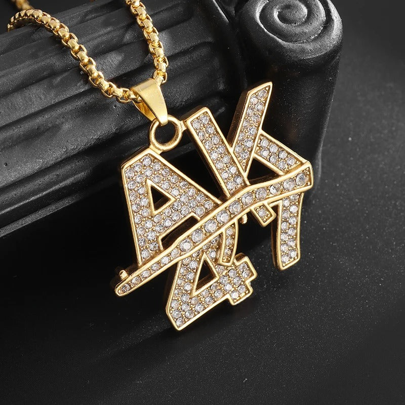 Hip-Hop Iced-Out Pendant W/ Necklace