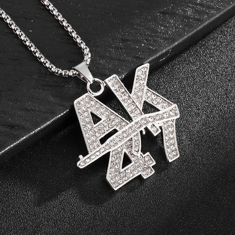 Hip-Hop Iced-Out Pendant W/ Necklace