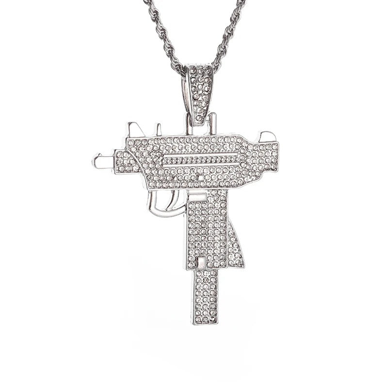 Hip-Hop Iced-Out Pendant W/ Necklace