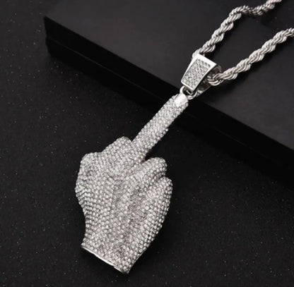 Hip-Hop Iced-Out Pendant W/ Necklace