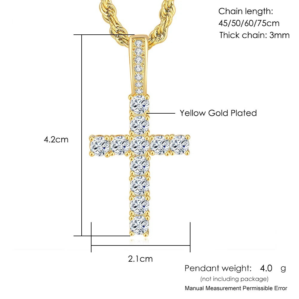 Gold/Silver Tone Necklace W/ Cross Pendant