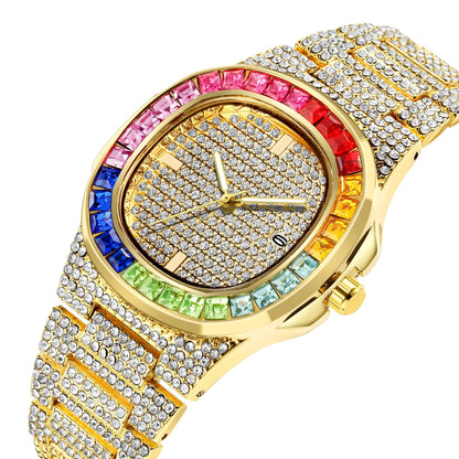 Iced-Out Rainbow Watch