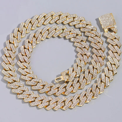 Iced-Out Square Cuban Link Chain/Bracelet