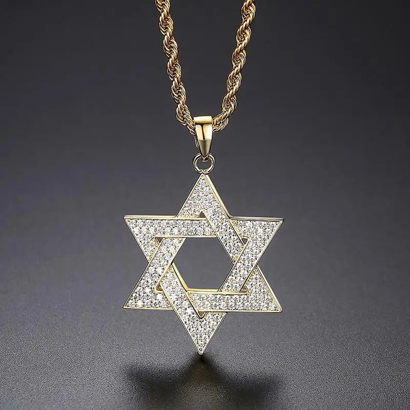 Iced-Out Star Pendant W/ Necklace