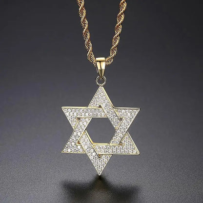 Iced-Out Star Pendant W/ Necklace