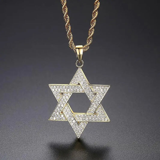 Iced-Out Star Pendant W/ Necklace