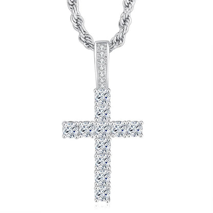 Gold/Silver Tone Necklace W/ Cross Pendant